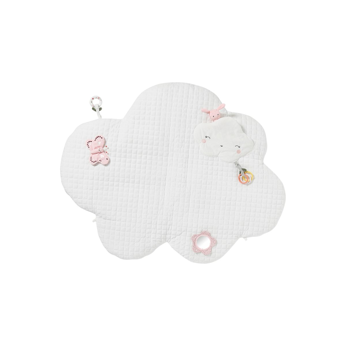 Tapis d'éveil Nuage VOYAGE AU PAYS ROSE blanc, VERTBAUDET