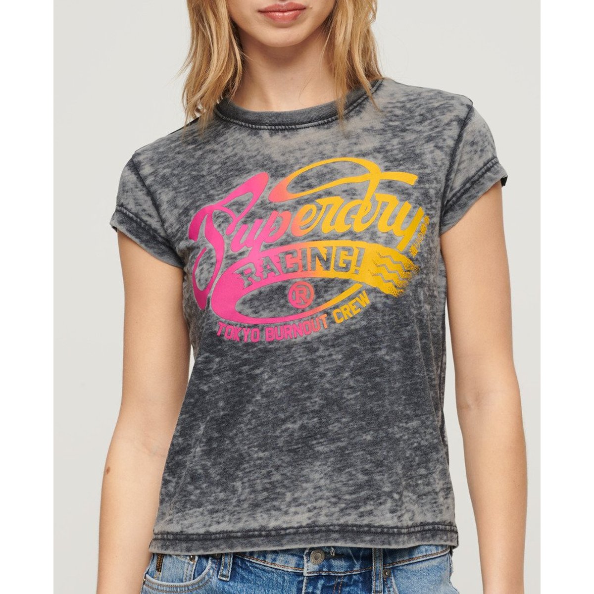 T-shirt à manches courtes Fade Rock Graphic noir de jais, SUPERDRY