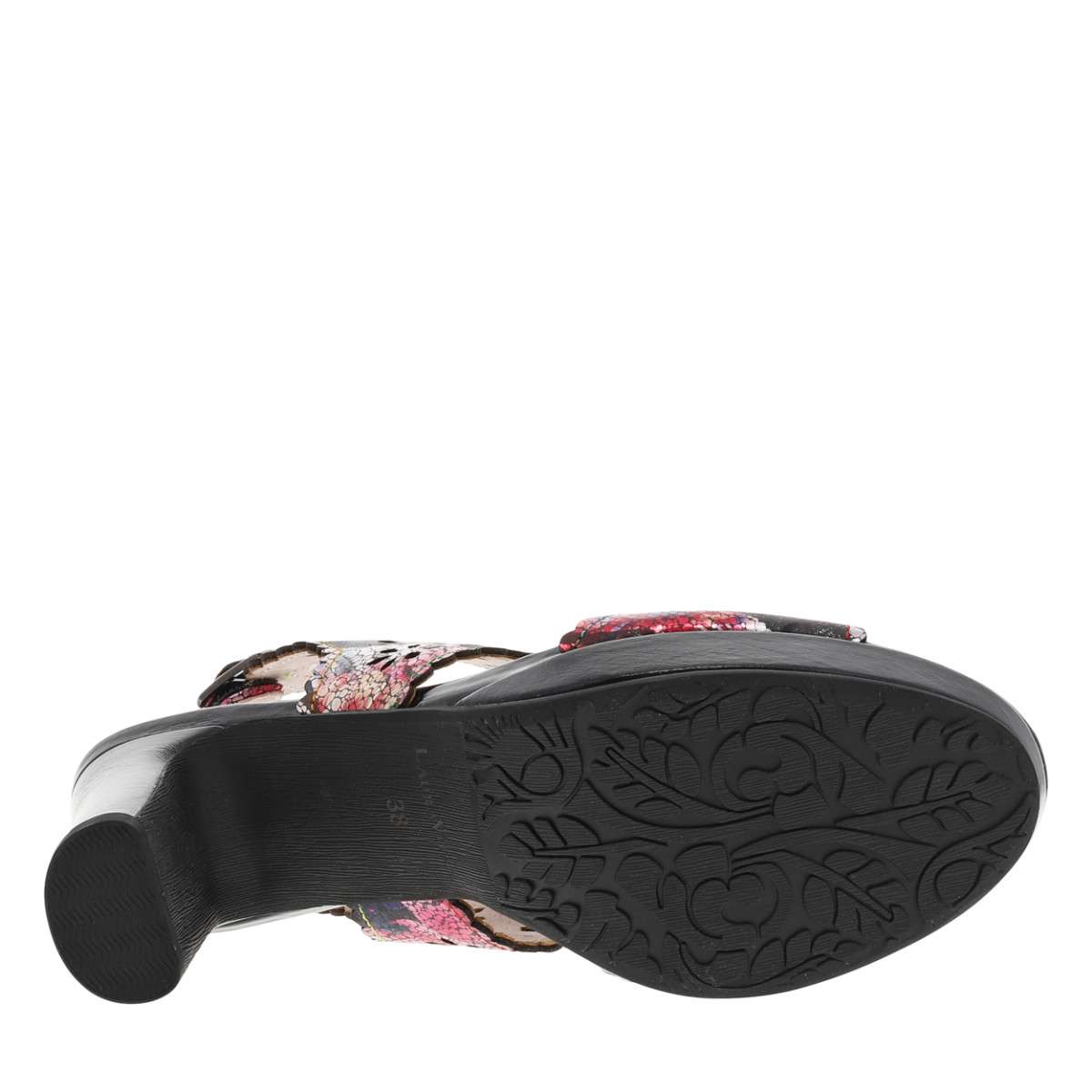 Sandales cuir talon décroché haut noir, LAURA VITA