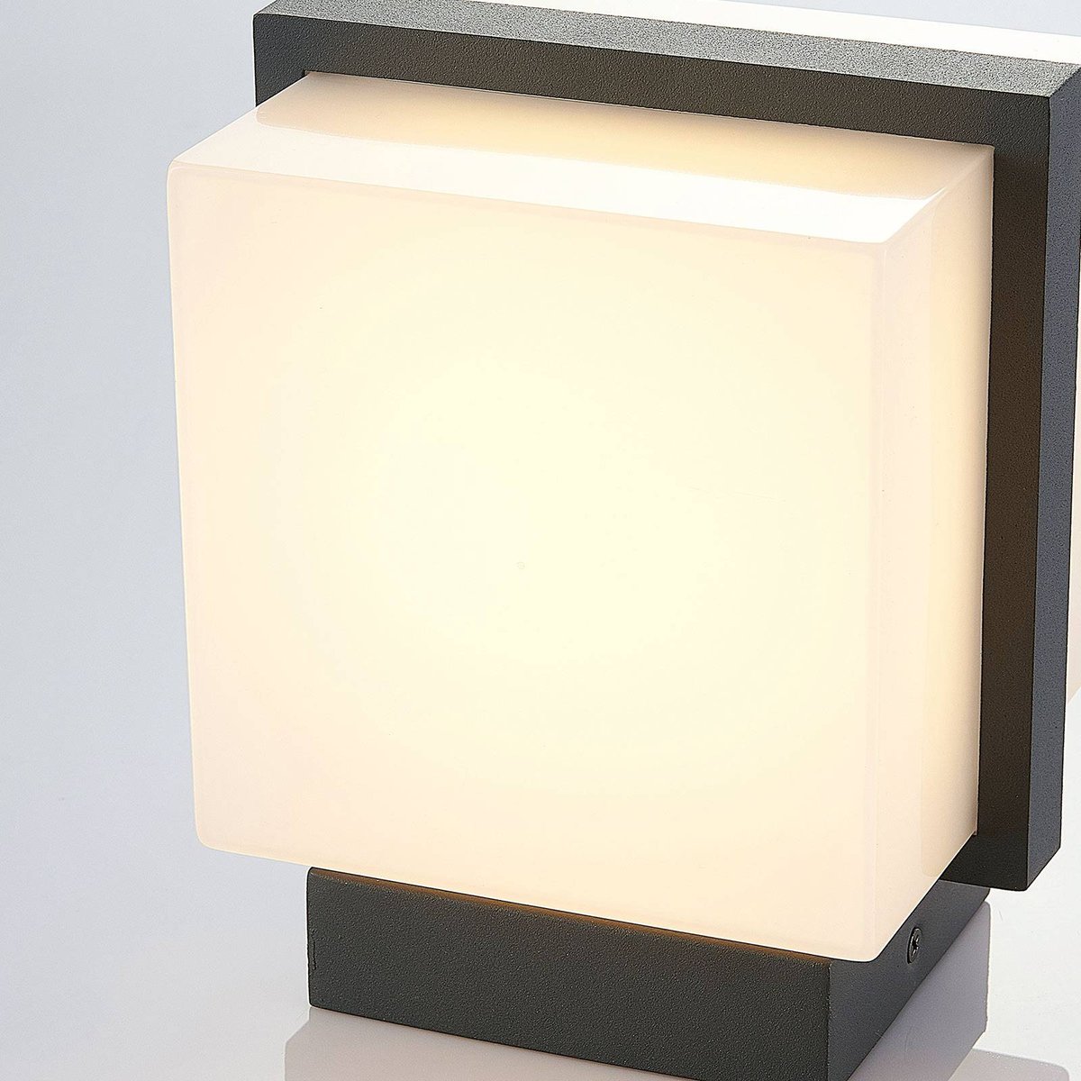 Applique extérieure  moderneLED, Auron blanc opale, gris foncé, LINDBY