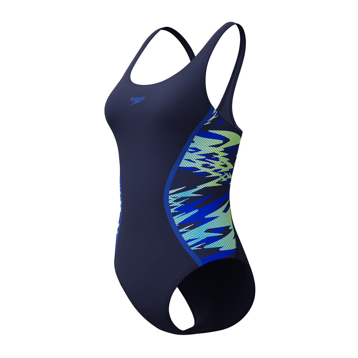 Maillot de bain 1 pièce HYPERBOOM MUSCLEBACK bleu marine imprimé, SPEEDO