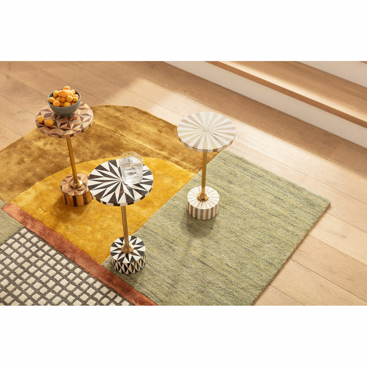 Side Table Domero Cirque Gold White Ø25cm gold-coloured, KARE DESIGN