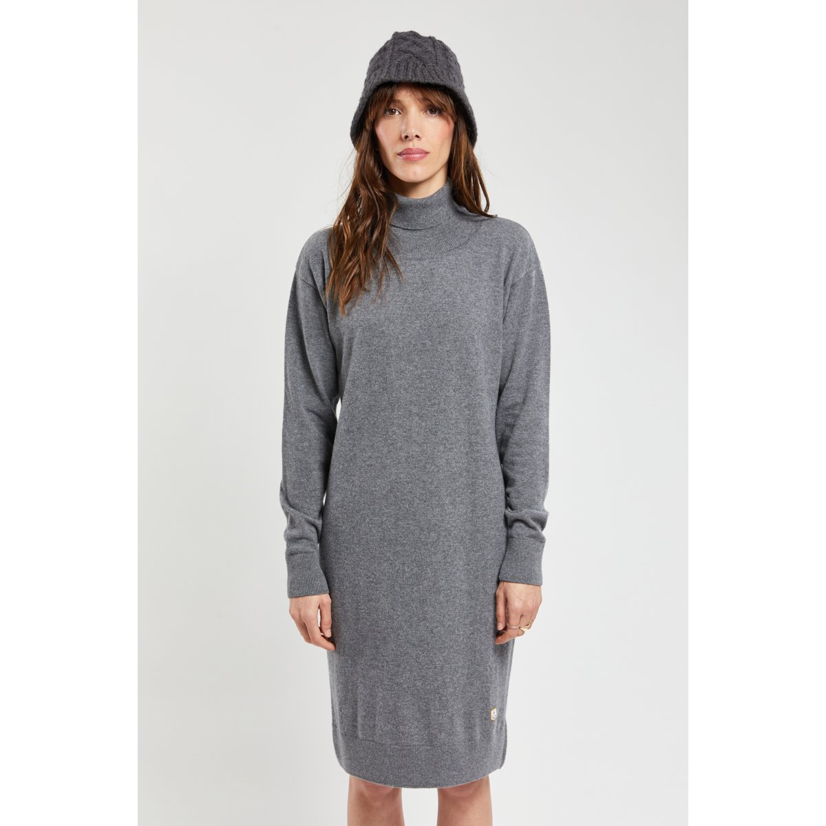 Robe col roulé Héritage en laine et cachemire HERITAGE misty grey, ARMOR-LUX