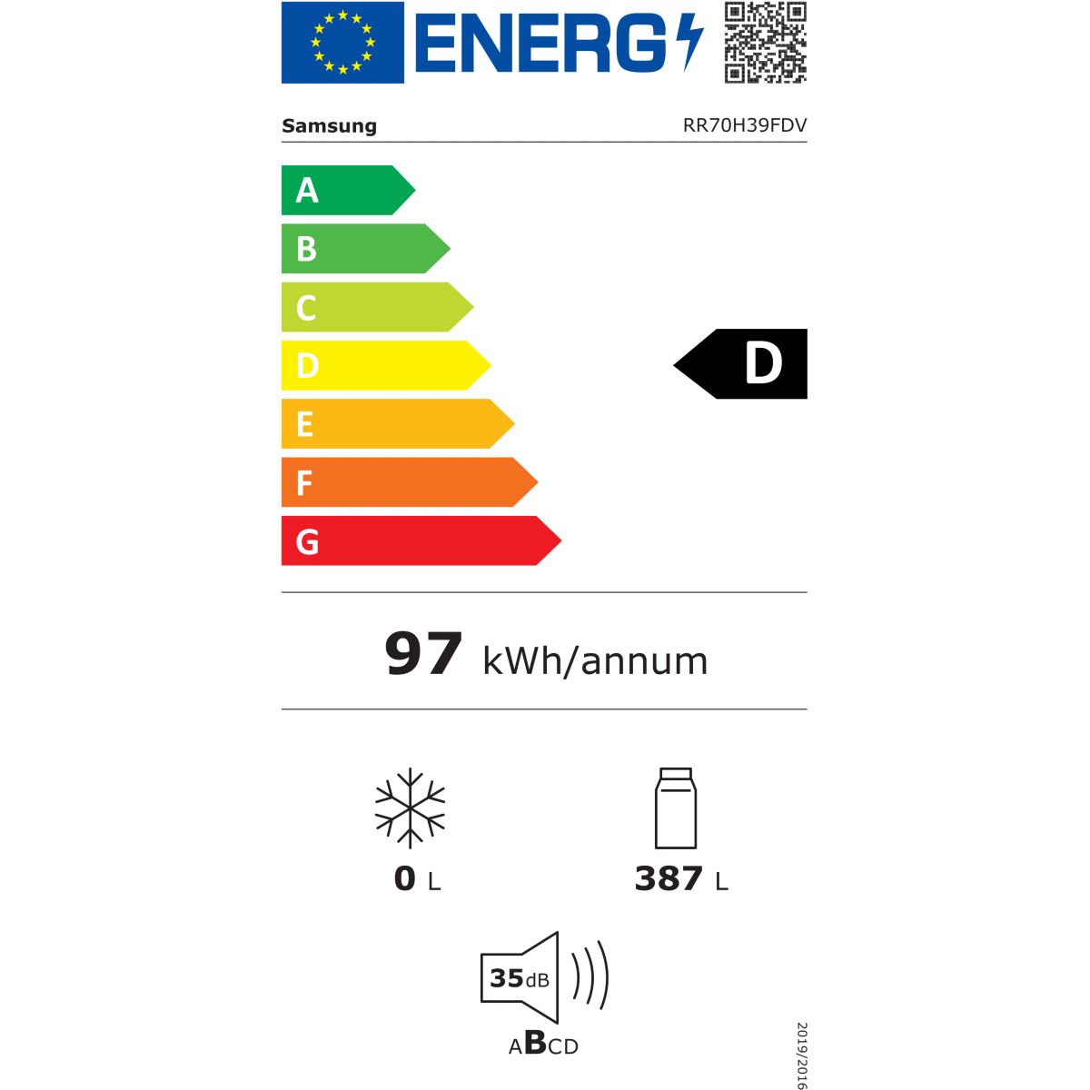 Réfrigérateur 1 porte D-RR70H39FDV blanc, SAMSUNG