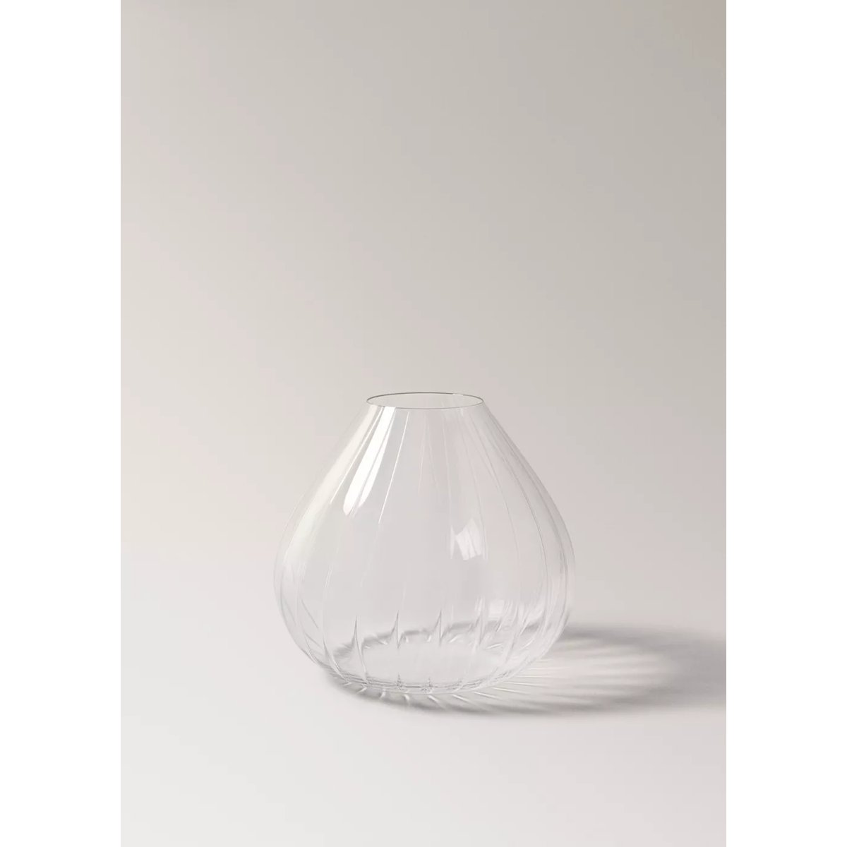 Vase bas cristallin gris glacé, MANGO HOME