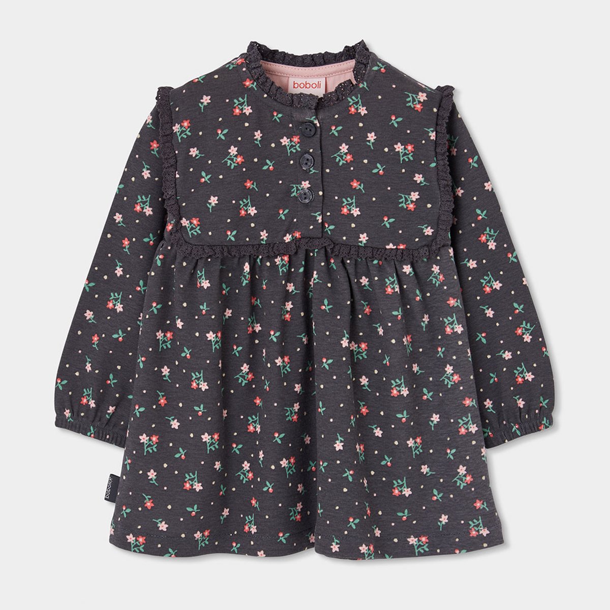 Robe fille imprimé fleurs multicolore, BOBOLI