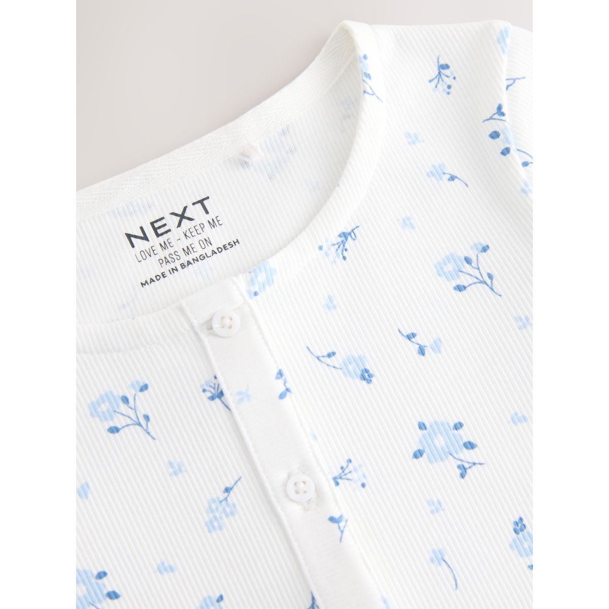 Cardigan côtelé à manches courtes floral ditsy blanc, NEXT