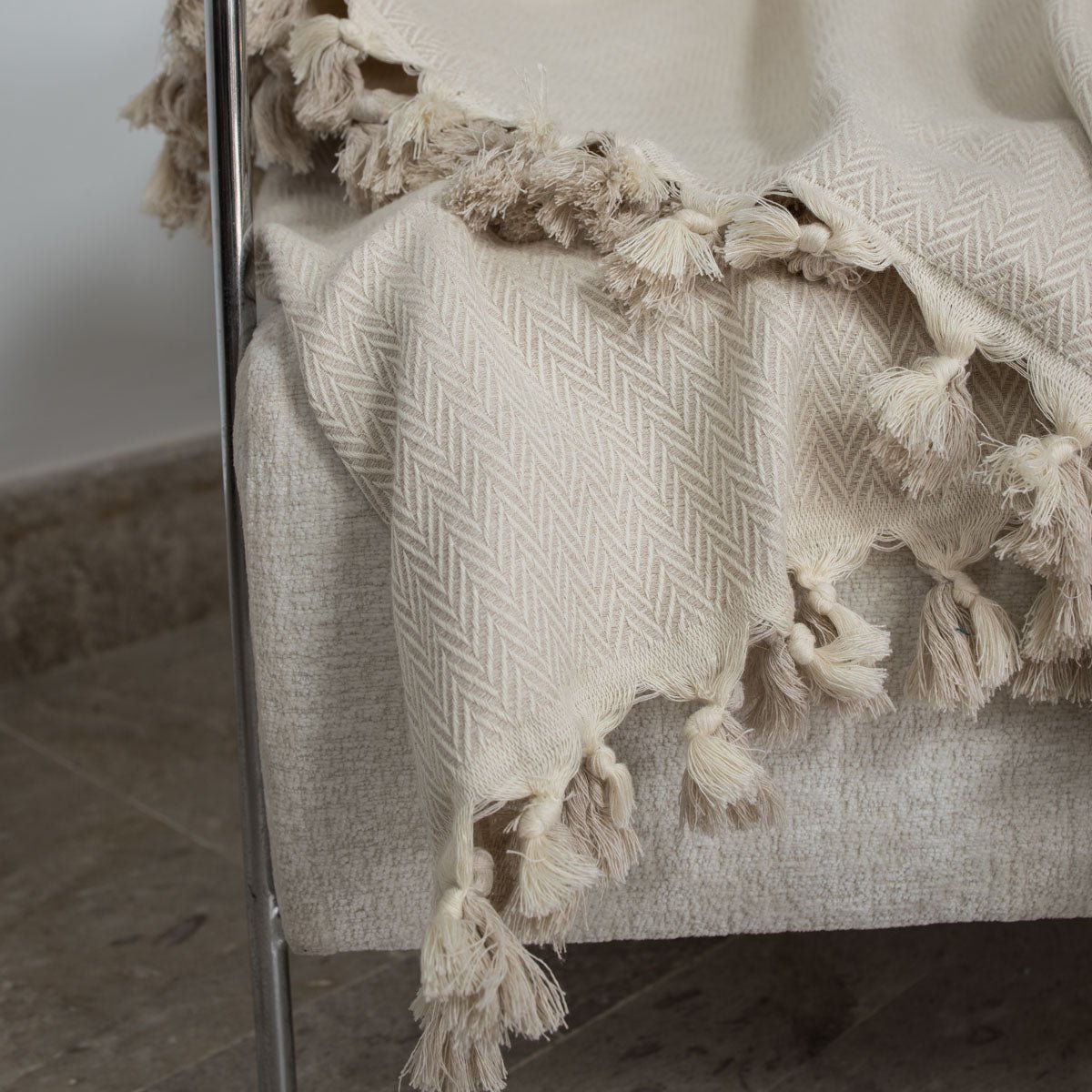 Plaid coton MEGEVE lin, FEBRONIE