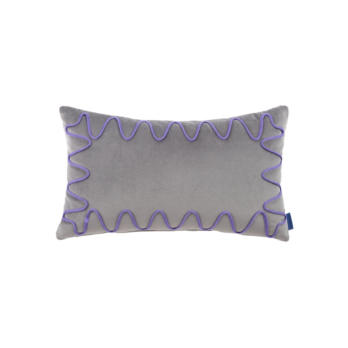 Coussin brodé Rita Eco-velours grey, NOBODINOZ