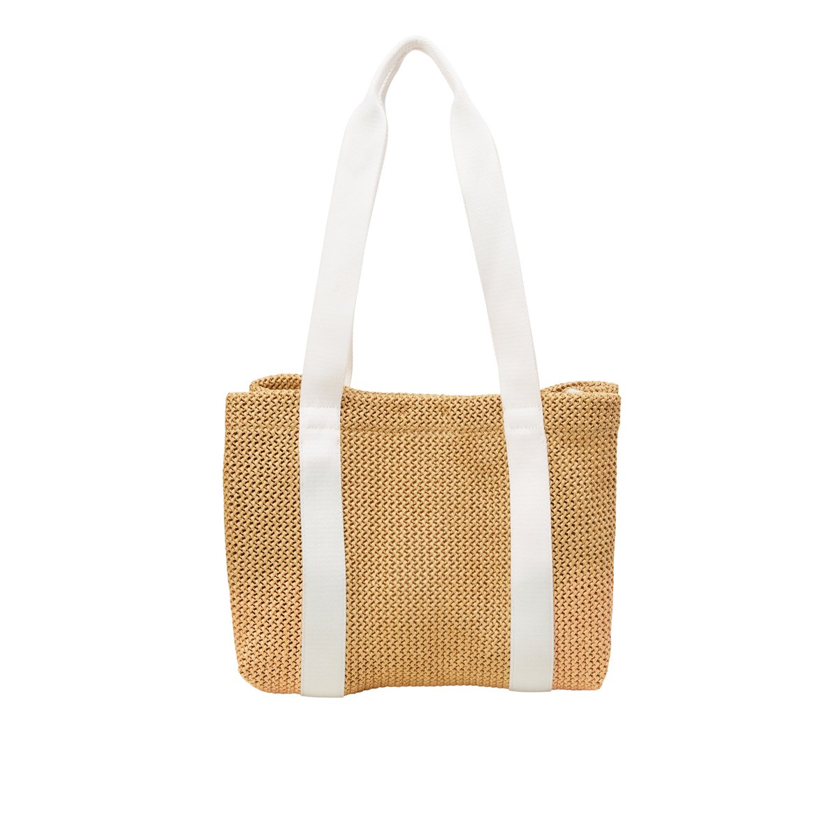 Shopper moyen en aspect crochet-rafia-bastingage beige, MARC O'POLO