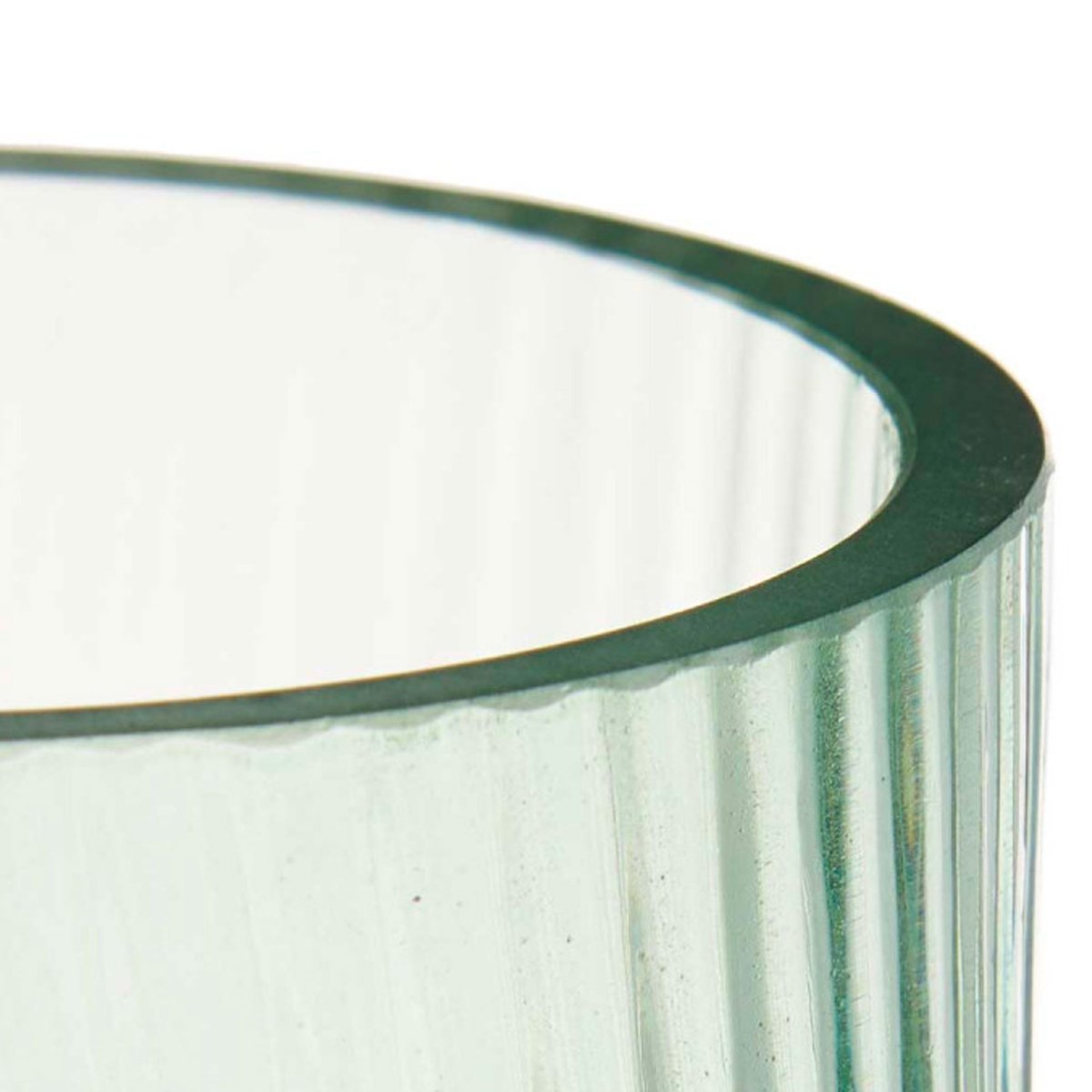 Vase design en verre strié vert 10.5x10.5x17.5cm vert, WADIGA
