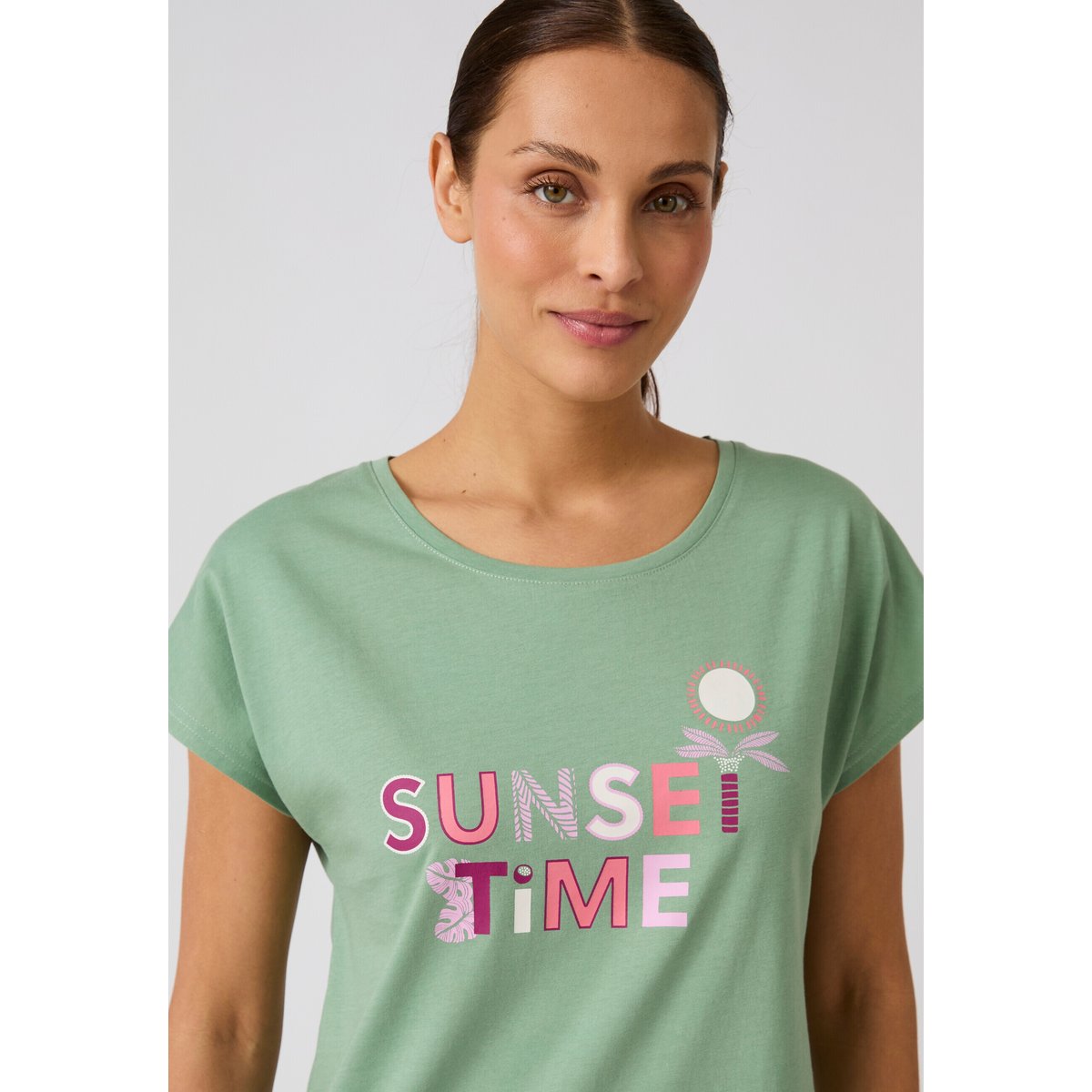 Chemise de nuit en pur coton vert, DAMART