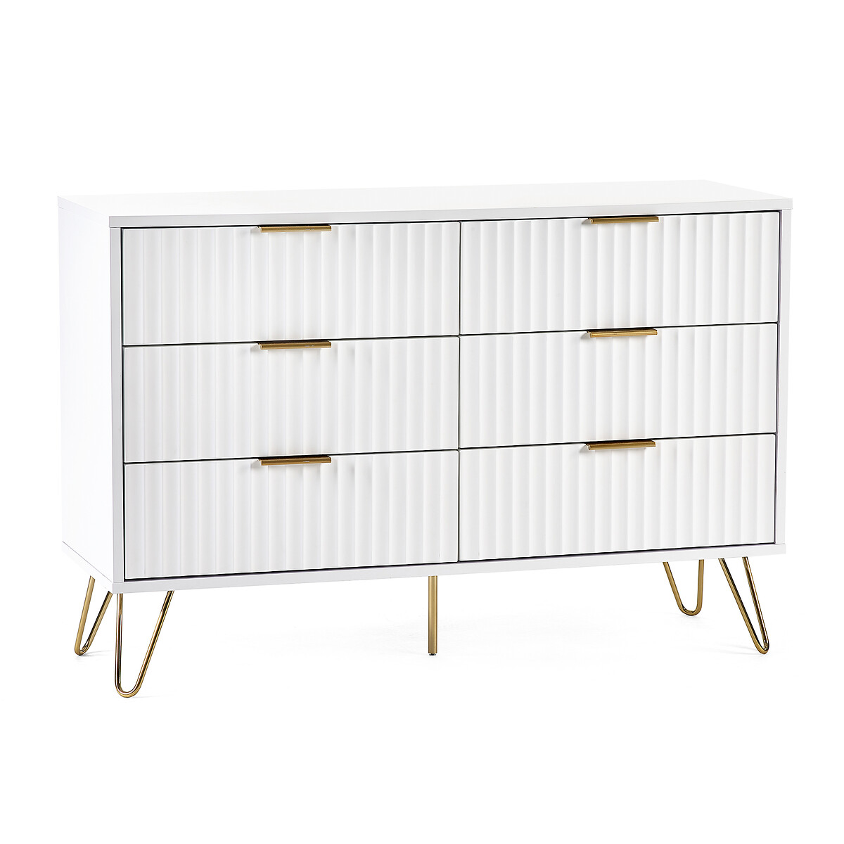 Ancona Sculptural Chest of 6 Drawers white, SO'HOME
