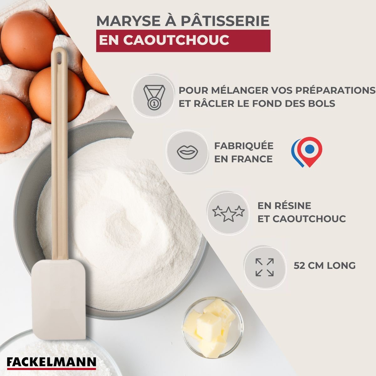 Maryse de pâtisserie et de cuisine beige,blanc, FACKELMANN