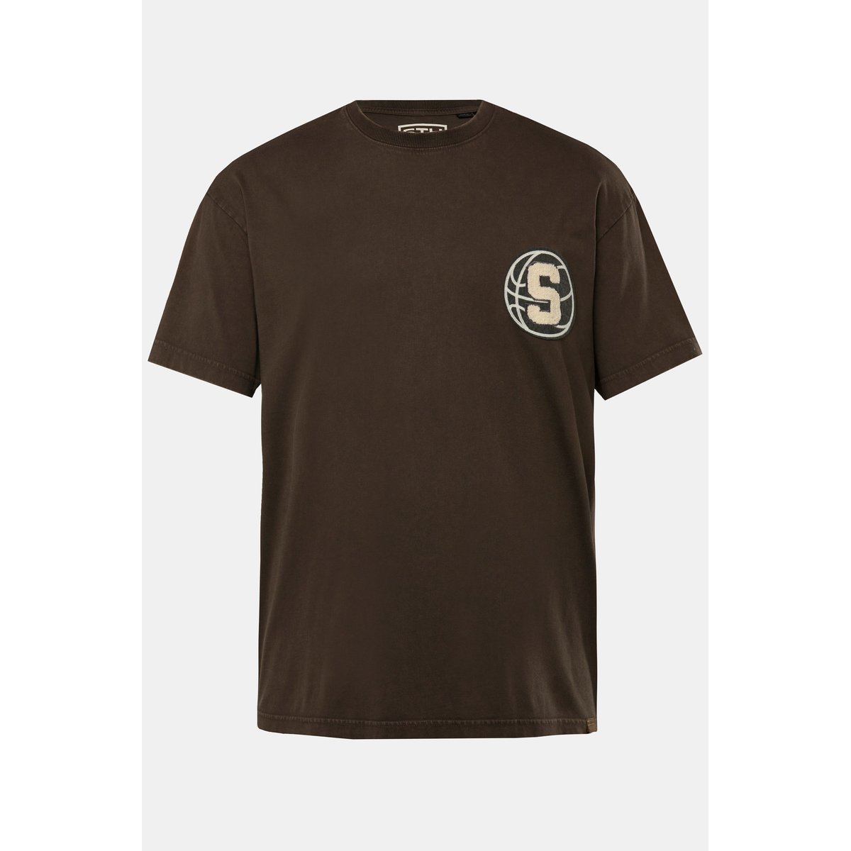 T-shirt oversize à manches courtes marron foncé, STHUGE