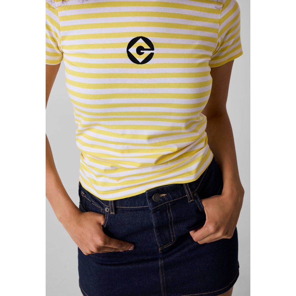 Gj X Minions T-Shirt Rayé jaune, GUESS