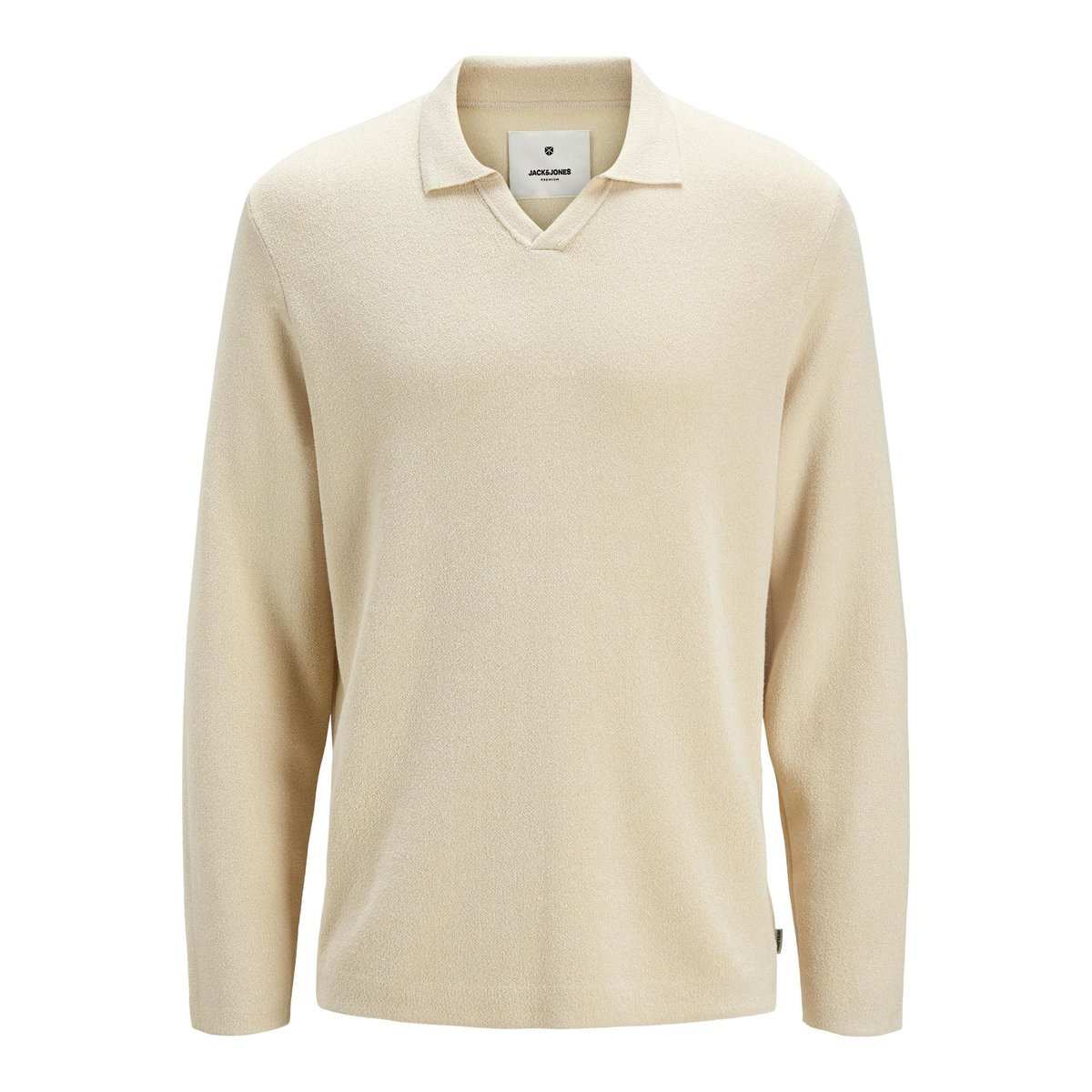 Polo Tricoté blanche - summer sand, JACK AND JONES PREMIUM
