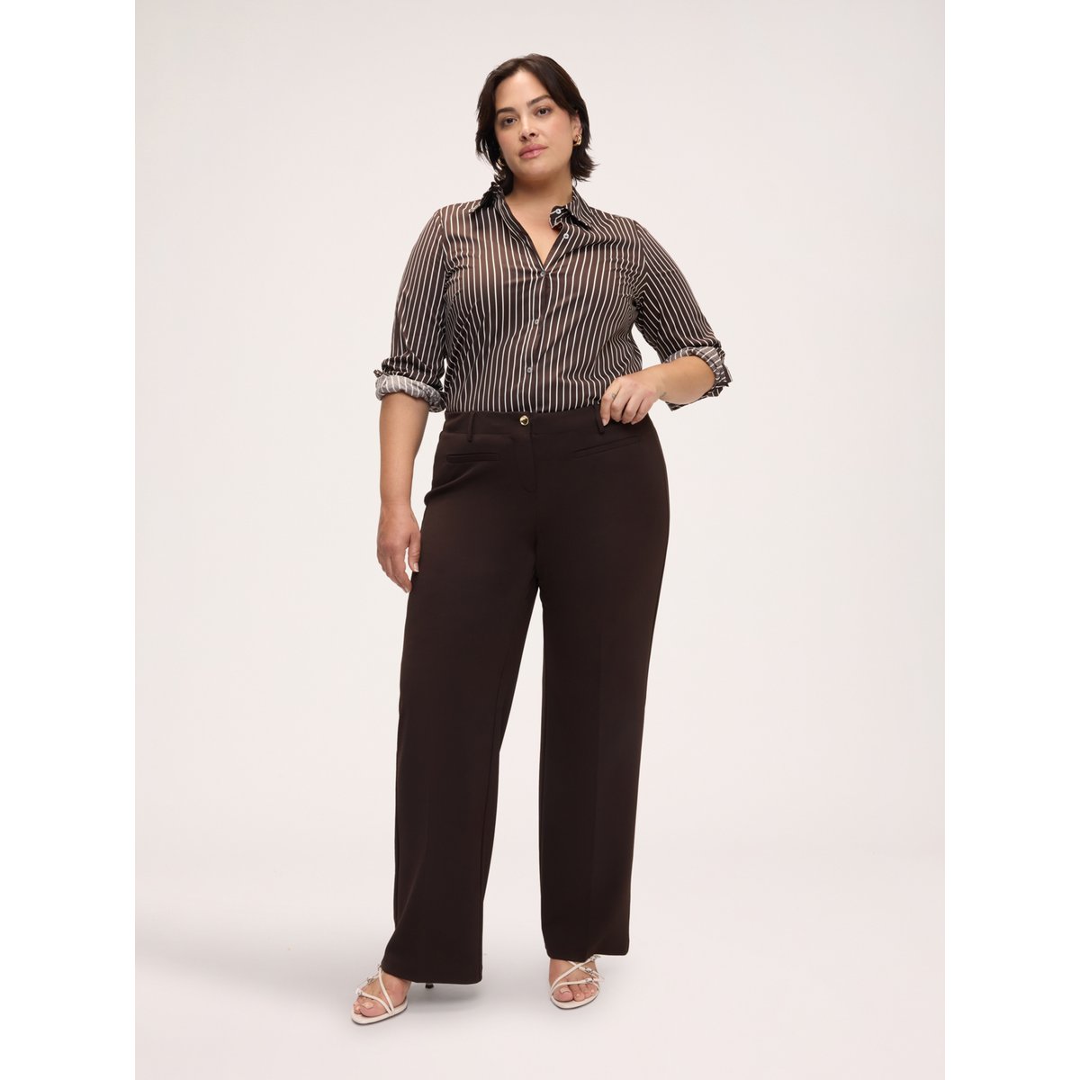 Chemise rayée marron, FIORELLA RUBINO