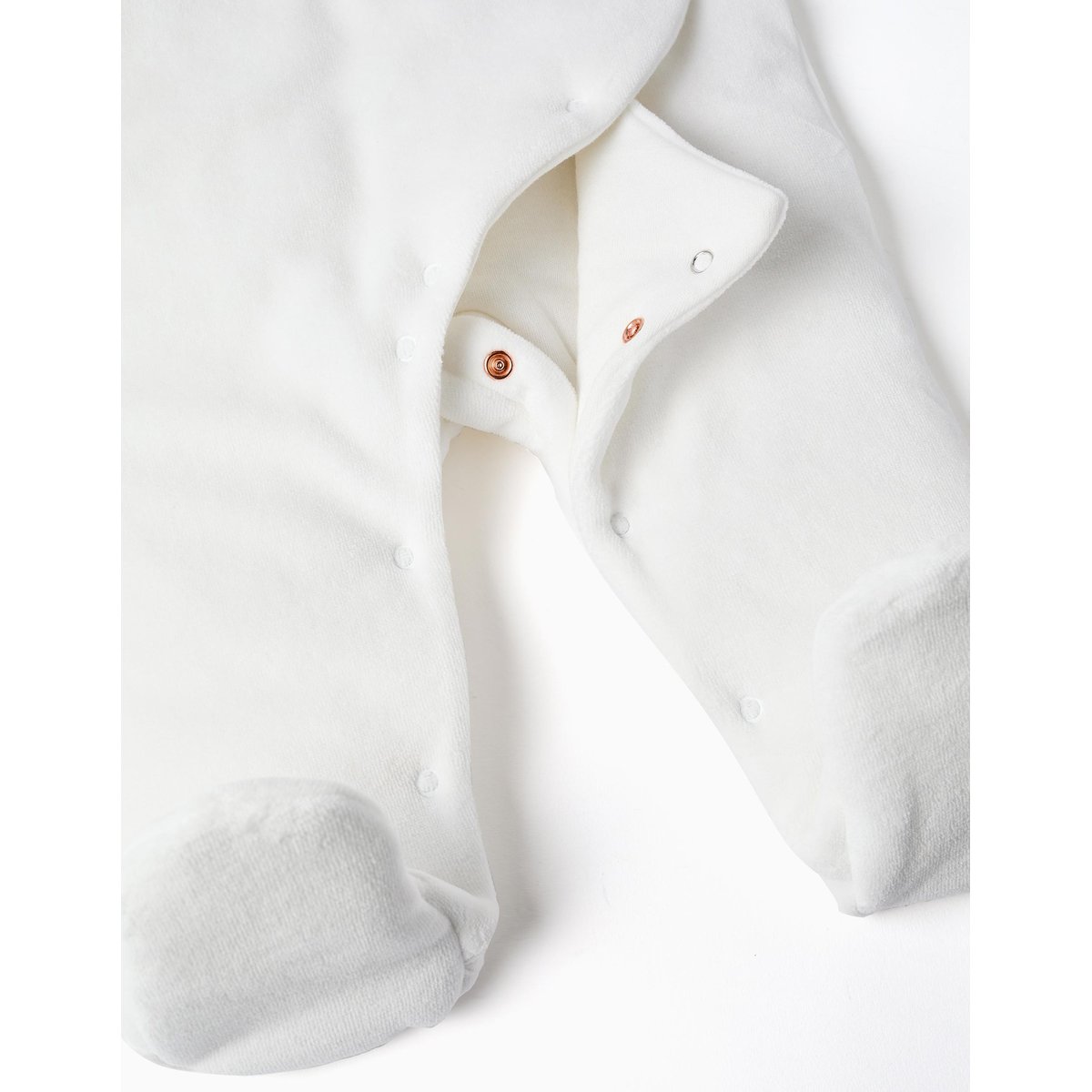 Combipilote en velours rembourré avec capuche et broderie blanc, ZIPPY
