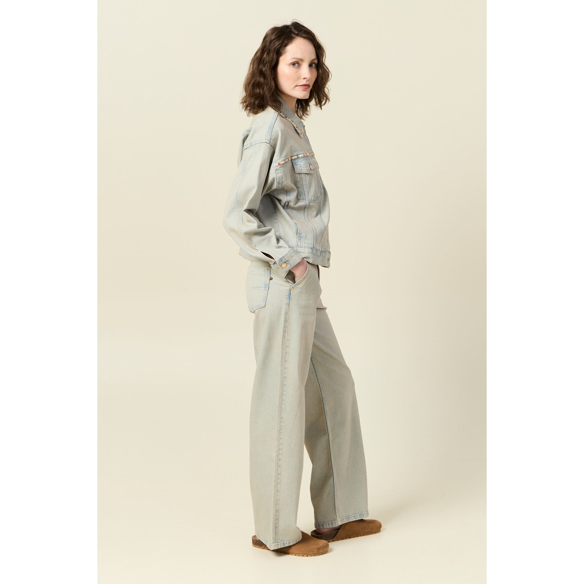Veste oversize en jean bleu ciel, BONOBO