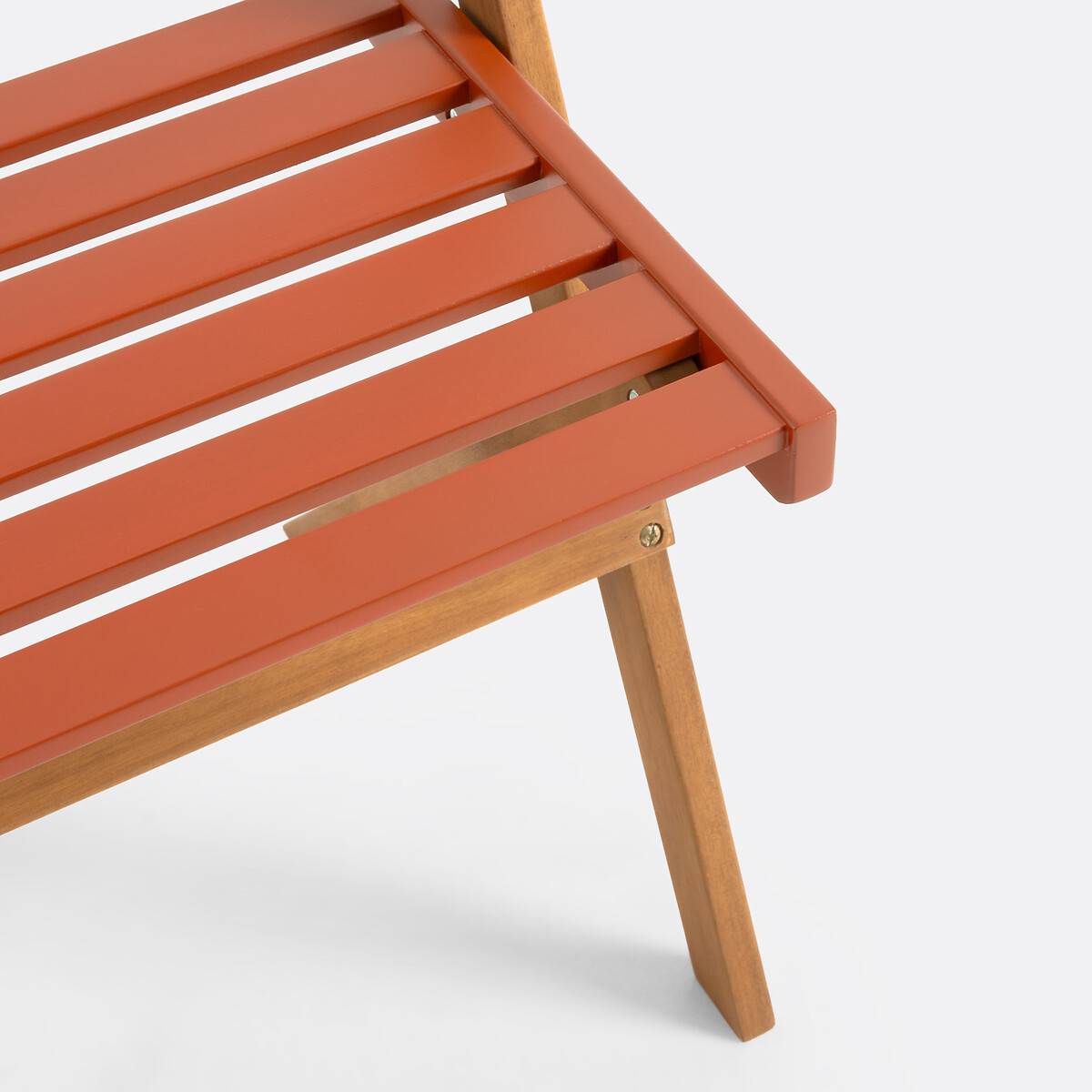 Inklapbare tuinset, acacia, 2-zits, vierkante tafel en 2 stoelen, DUDENA terracotta, LA REDOUTE INTERIEURS