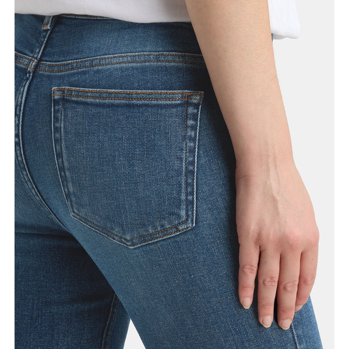 Jean court slim new coton bio bleu moyen, GALERIES LAFAYETTE