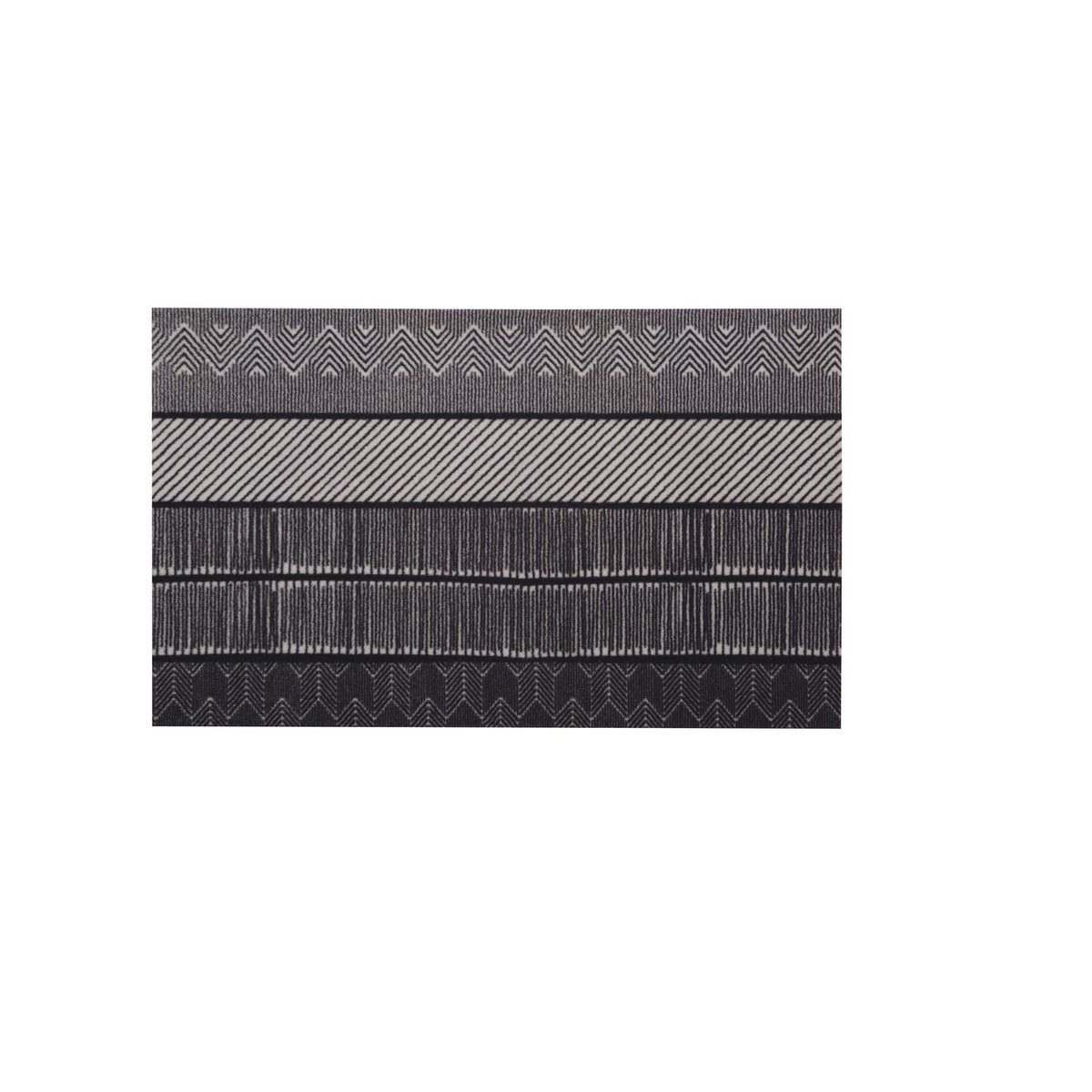 Tapis antidérapant en velours imprimé BARAN gris, TOILINUX