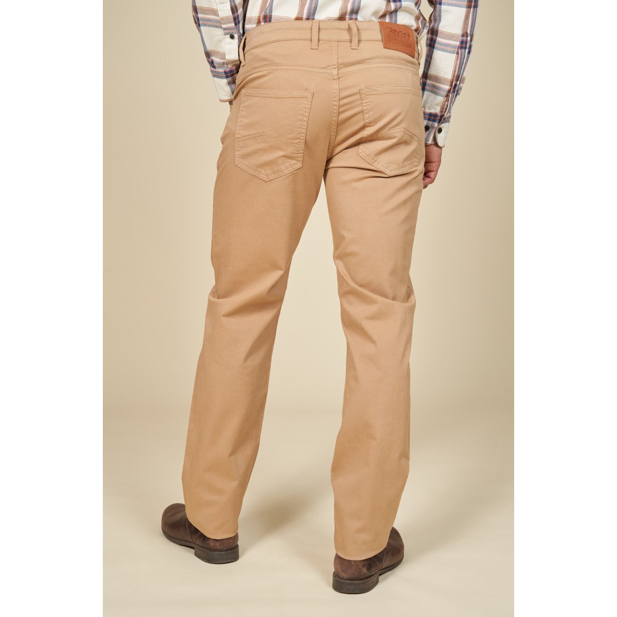 Pantalon 5 poches gabardine uni beige, MCS