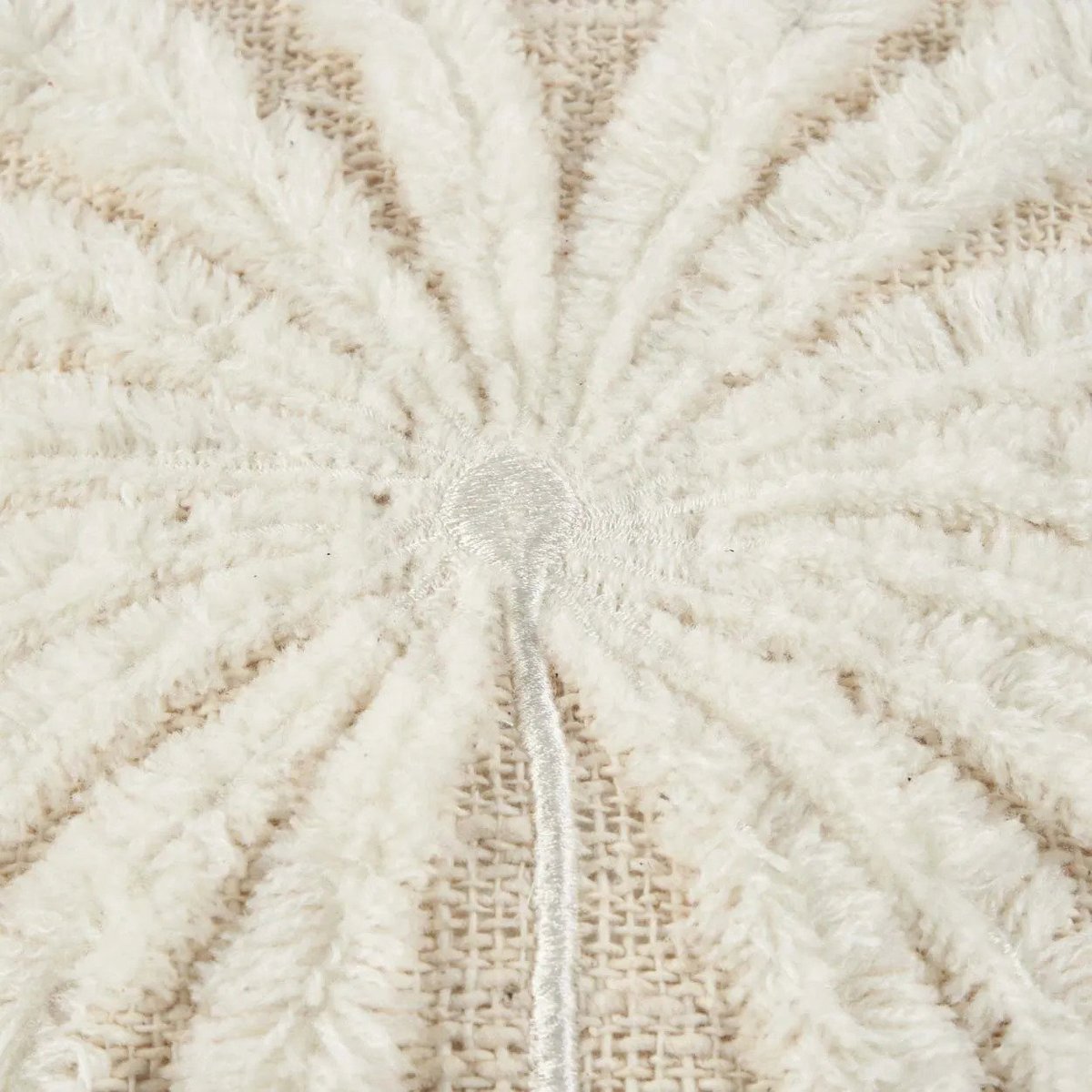 Housse de coussin en coton ISLA PALM blanc beige, BAZAR BIZAR