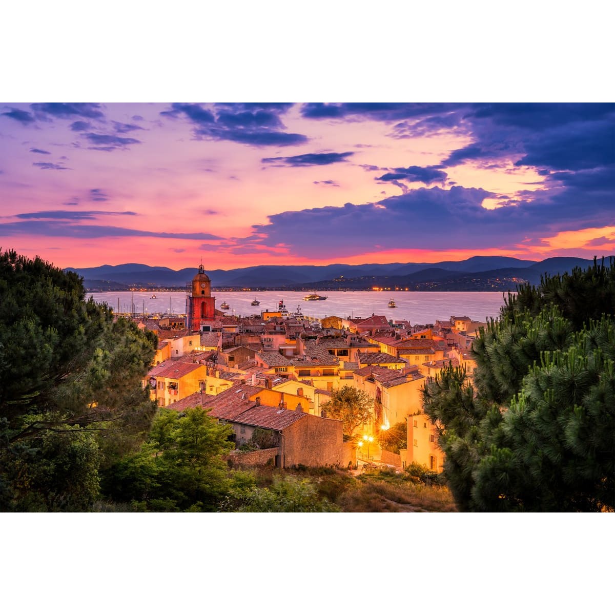 Tableau Mural Saint-tropez De Nuit CLASSIQUE INTEMPOREL tableaux sur toile-jaune, CEANOTHE