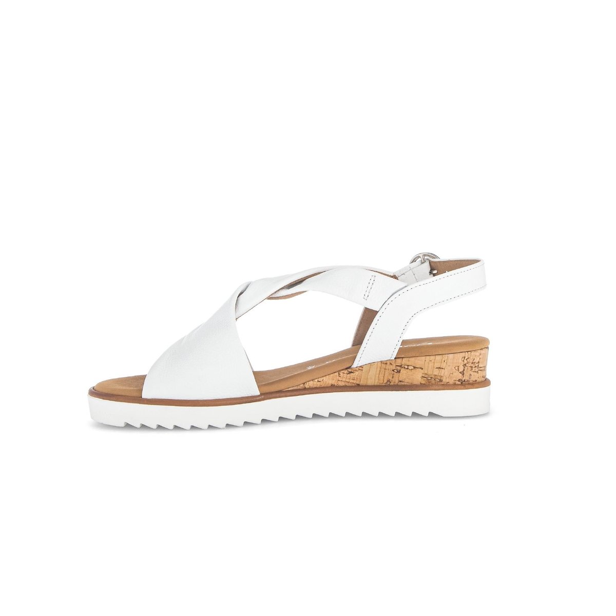 Sandales en cuir à talon compensé blanc, GABOR
