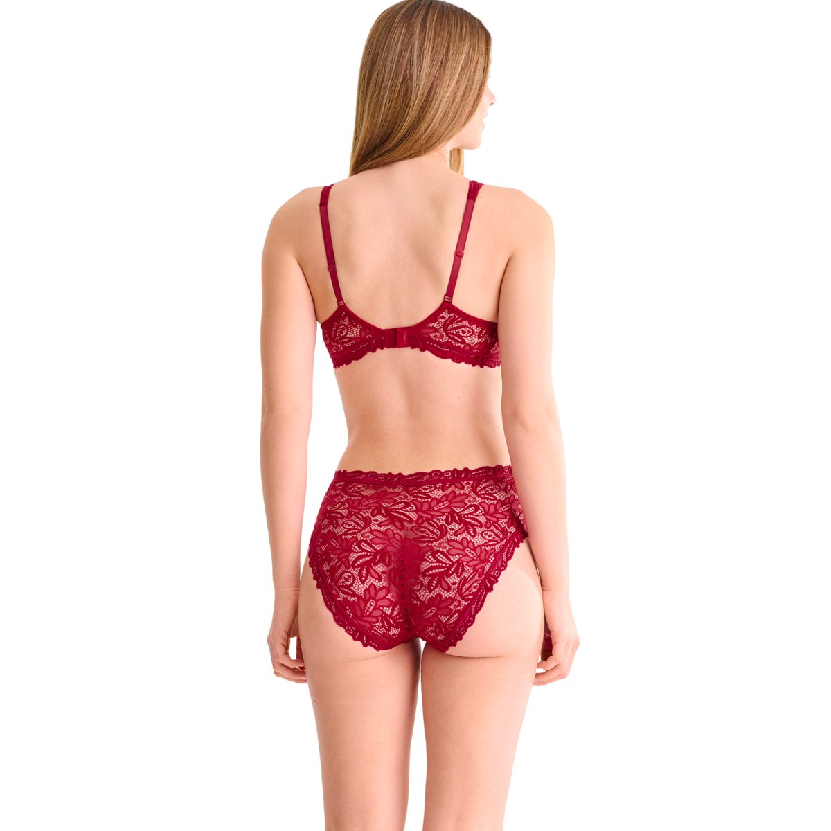 Slip culotte taille haute TIARA rouge, LISCA