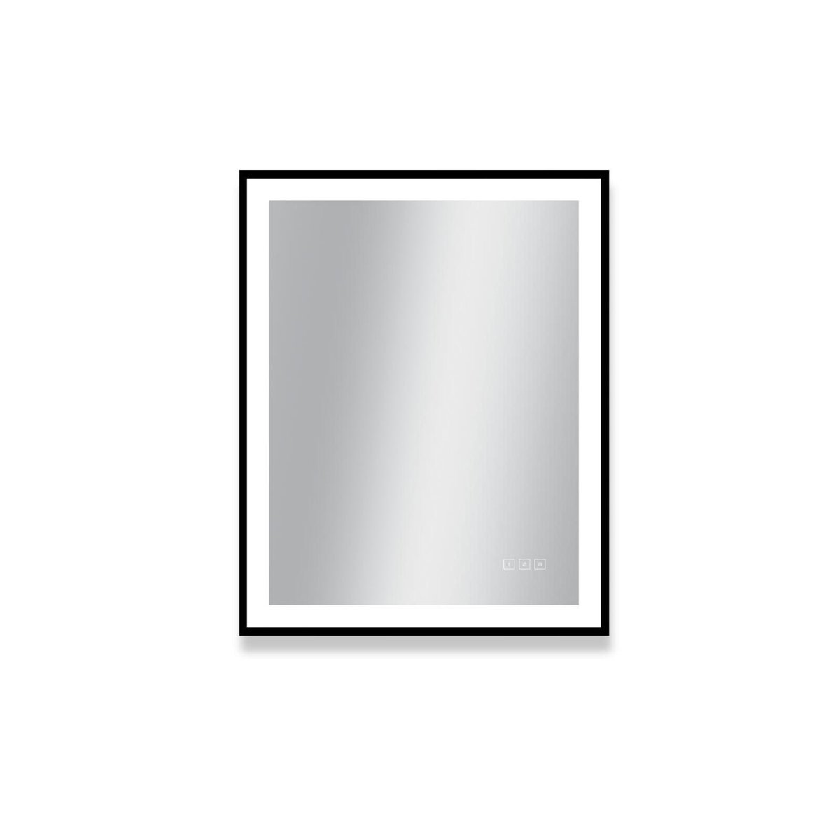 Miroir LED rectangulaire L60/80/120cm avec cadre alu noir VELUNA couleur unique, MOB IN