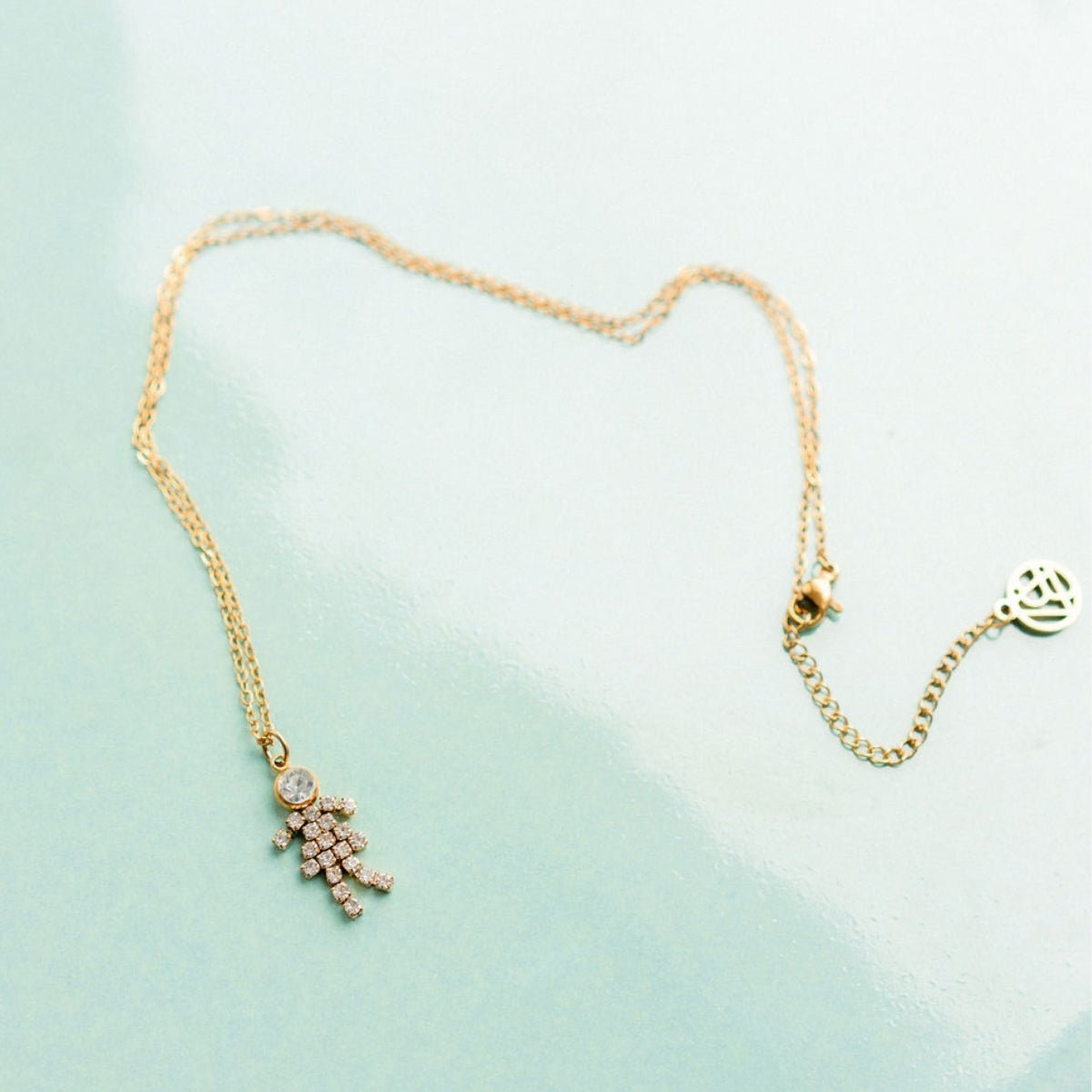 Collier family pendentif fille acier inoxydable doré, BALABOOSTE