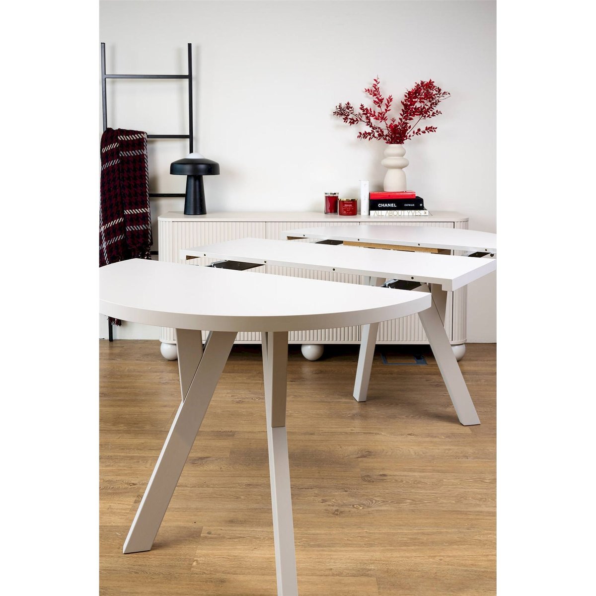 Table à manger extensible ronde OSENNESS cachemire, RECOLLECTION