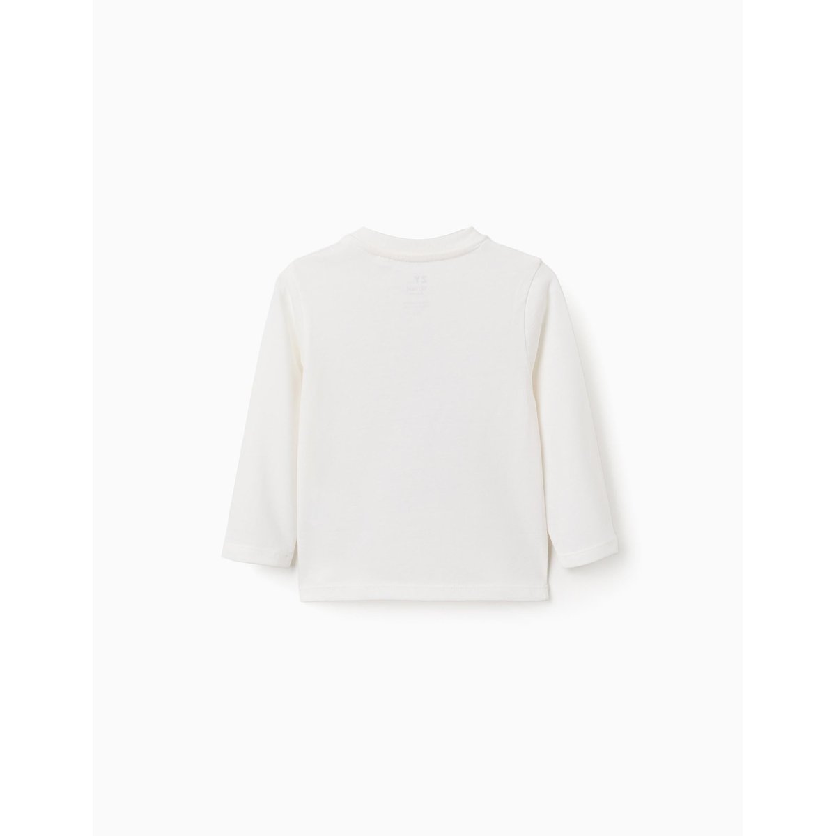 T-shirt en coton à manches longues avec imprimé lettres blanc, ZIPPY