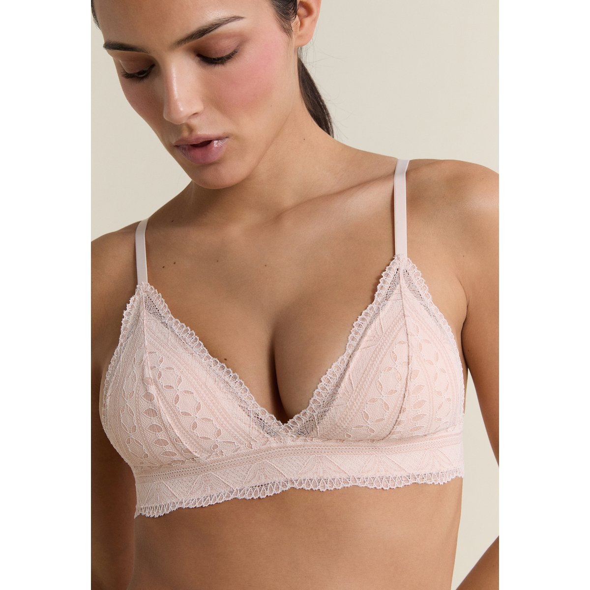 Soutien-gorge N.8 - Le triangle sans armatures IDOLE rose poudre, ETAM