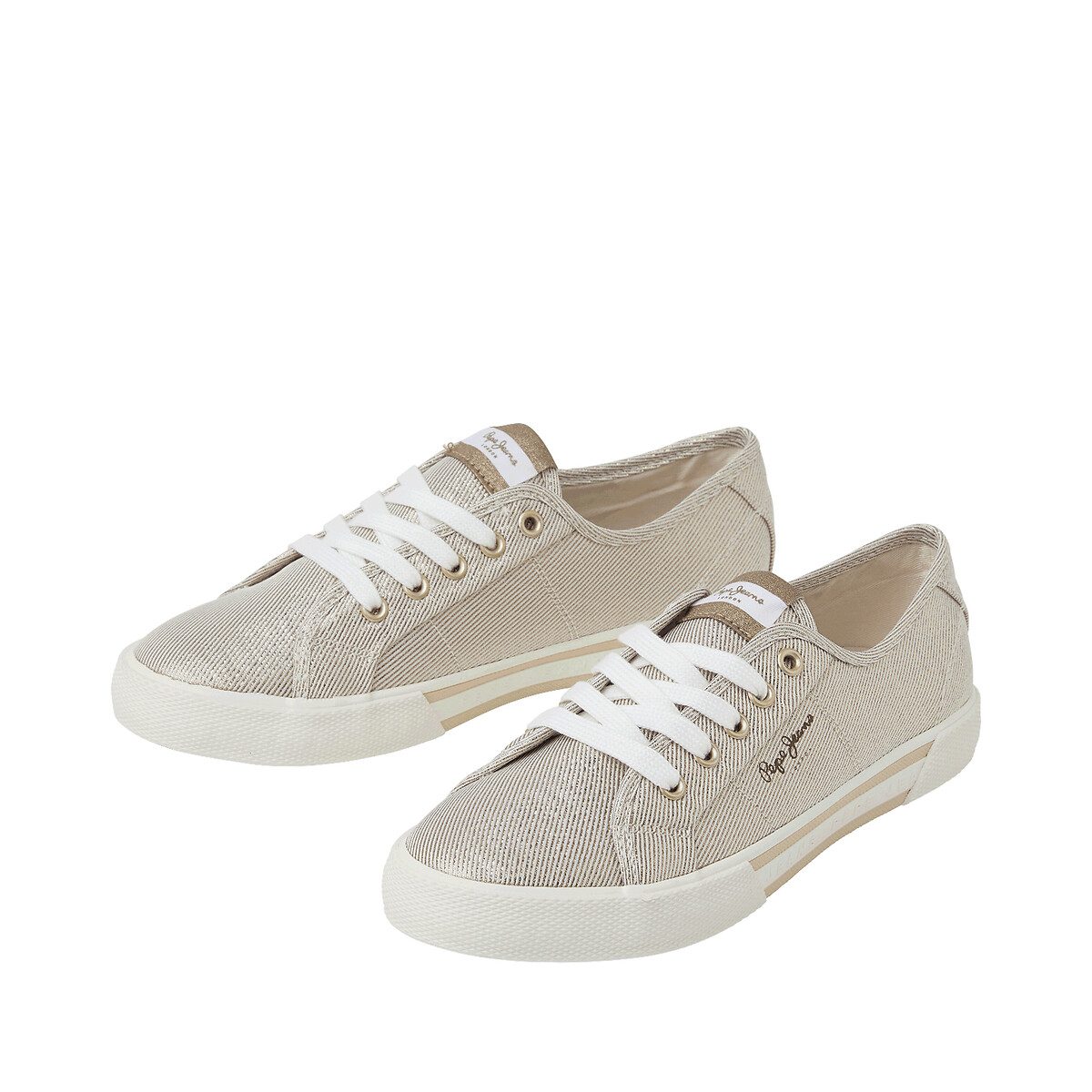 Baskets en toile Brady doré, PEPE JEANS