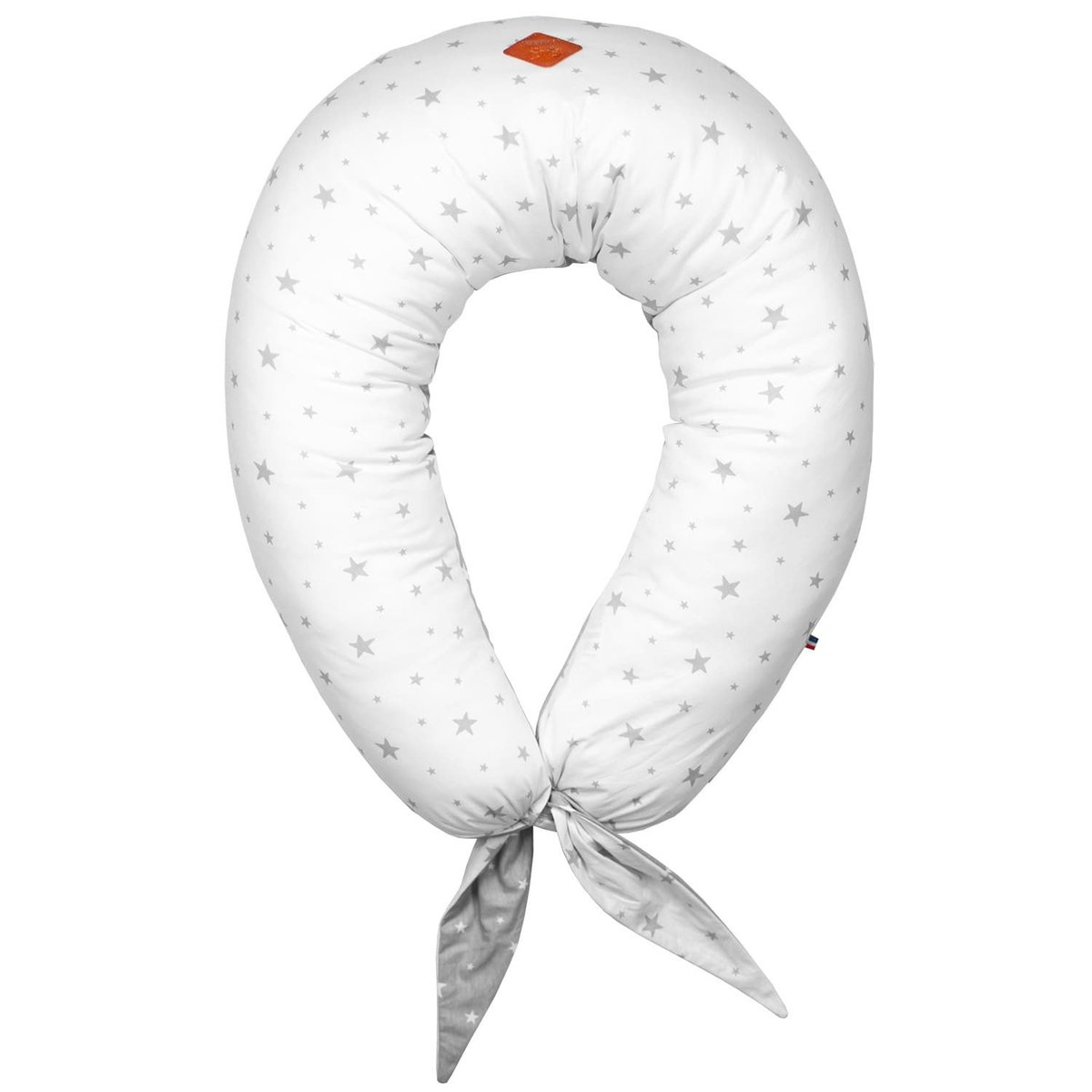 Coussin de maternité et d'allaitement + housse réversible STELLA stella, imprimé étoiles blanc, gris, SEVIRA KIDS
