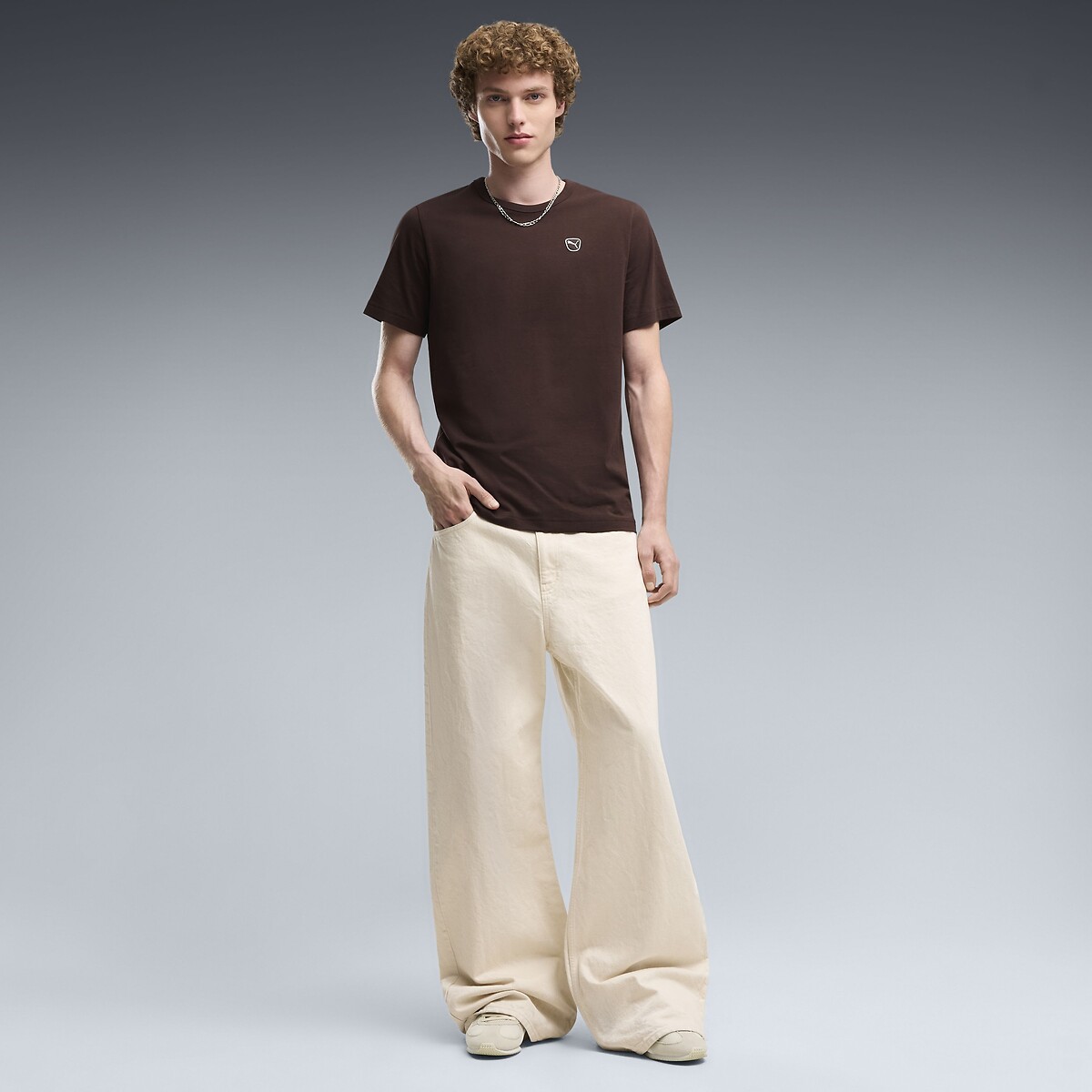 T-Shirt mit Pailletten-Motiv schokolade, PUMA