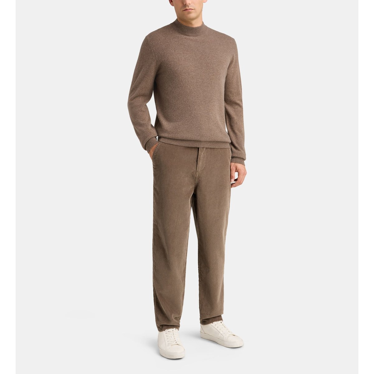Pull droit rachmok cachemire marron moyen, GALERIES LAFAYETTE