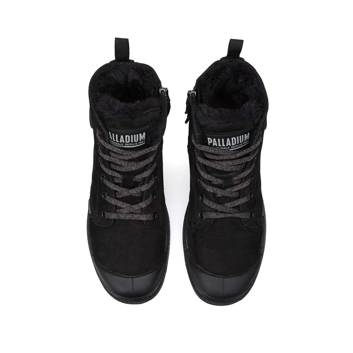 Stivaletti Pampa Hi Zip Wool foderati in pelle nero , PALLADIUM