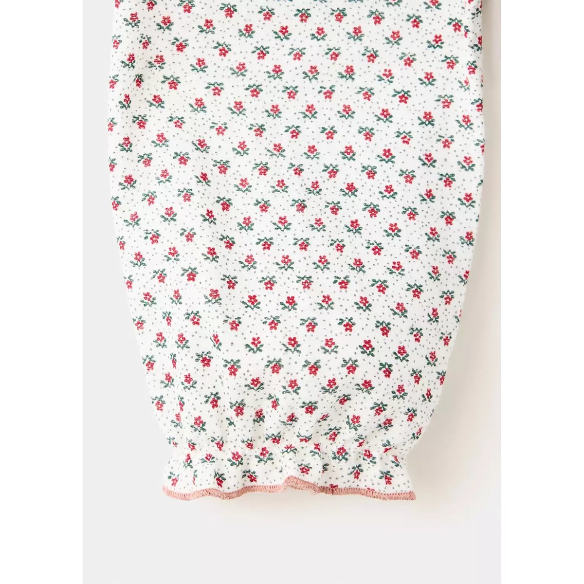 Blouse en coton à fleurs blanc cassé, MANGO BABY