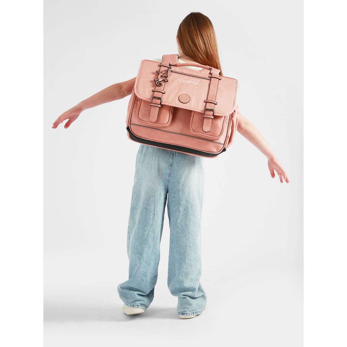 Cartable 3 compartiments totaly old pink, CAMELEON