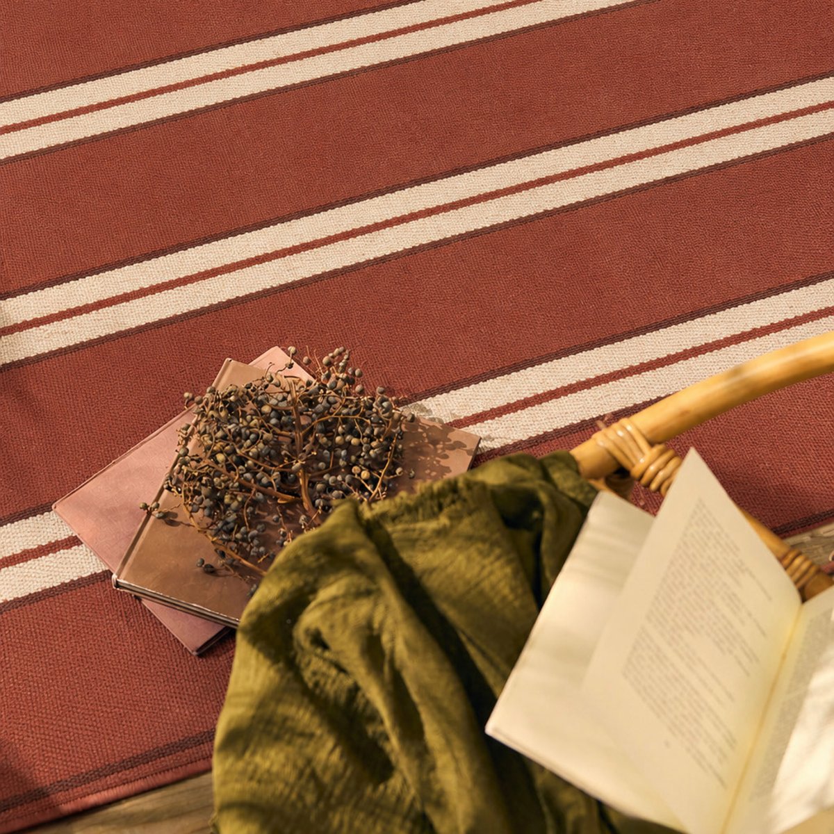Tapis extérieur à rayures marron LIDO marron, NAZAR RUGS