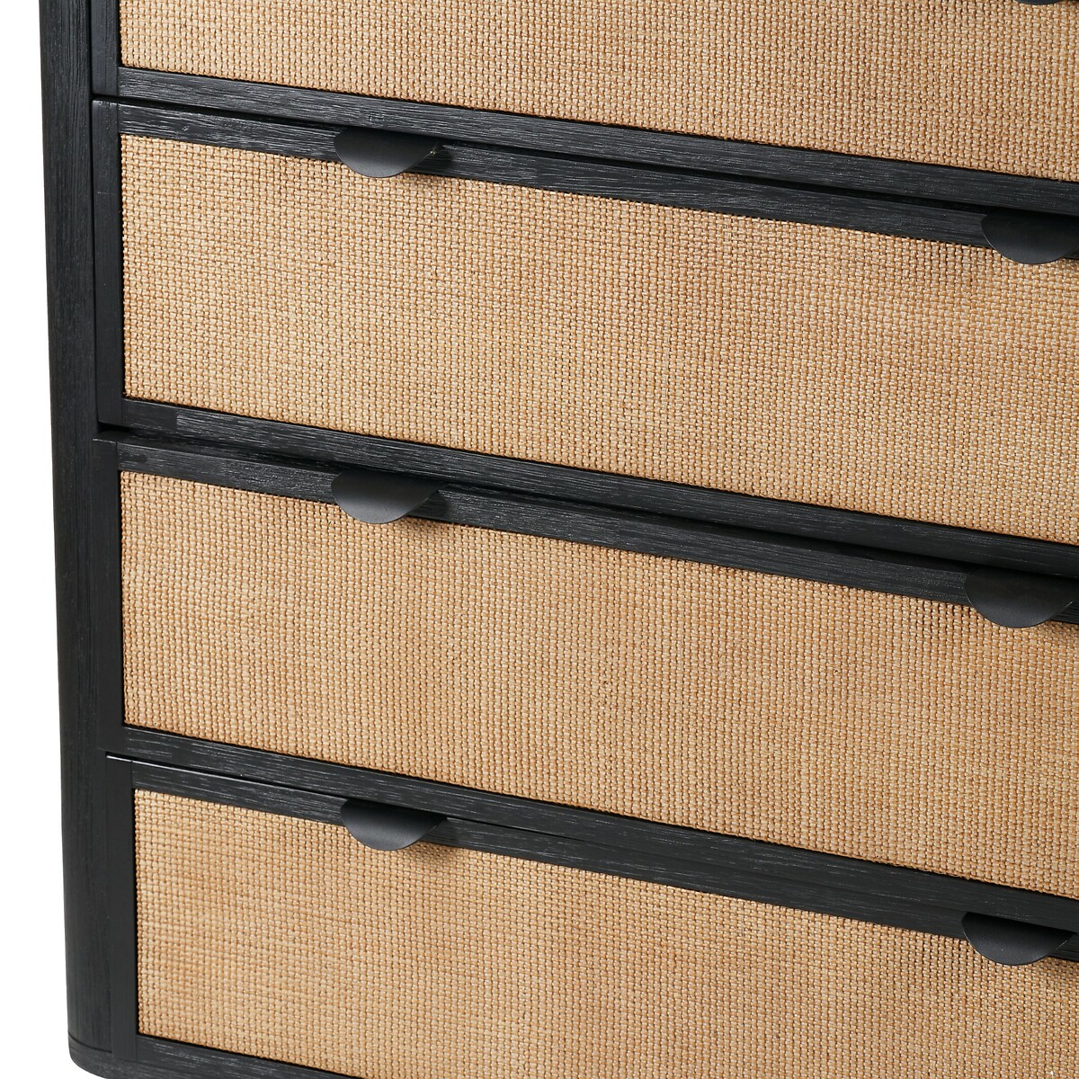 Fenix Acacia Rattan 4 Drawer Chest black/natural, ÉDITÉ