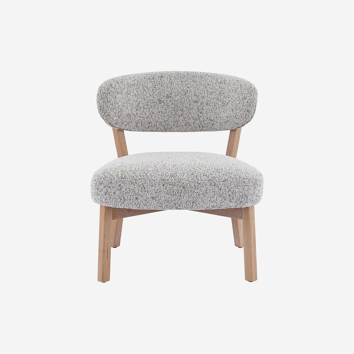 Fauteuil droit tissu MESTIA beige, HABITAT