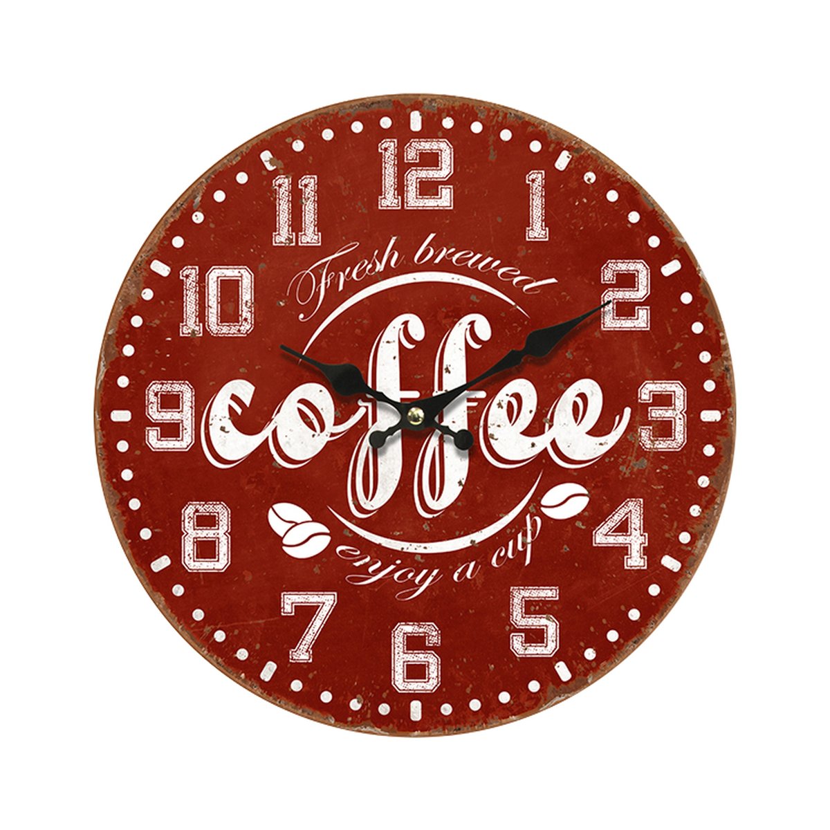 Horloge coffee 34cm rouge, EMDE