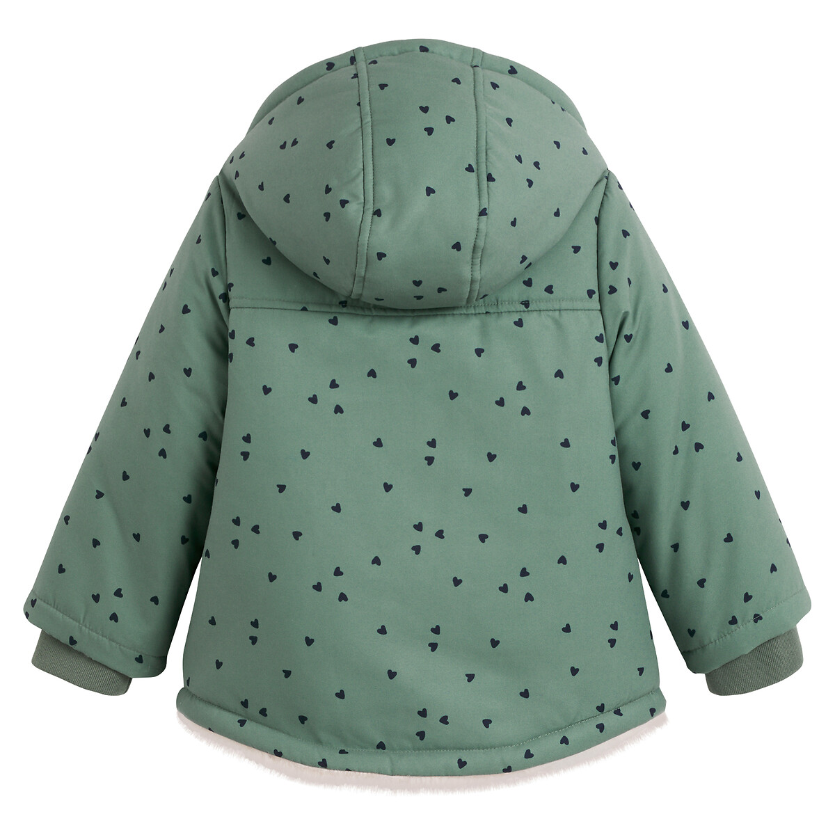 Parka chaude à capuche, doublée tissu duveteux kaki, LA REDOUTE COLLECTIONS