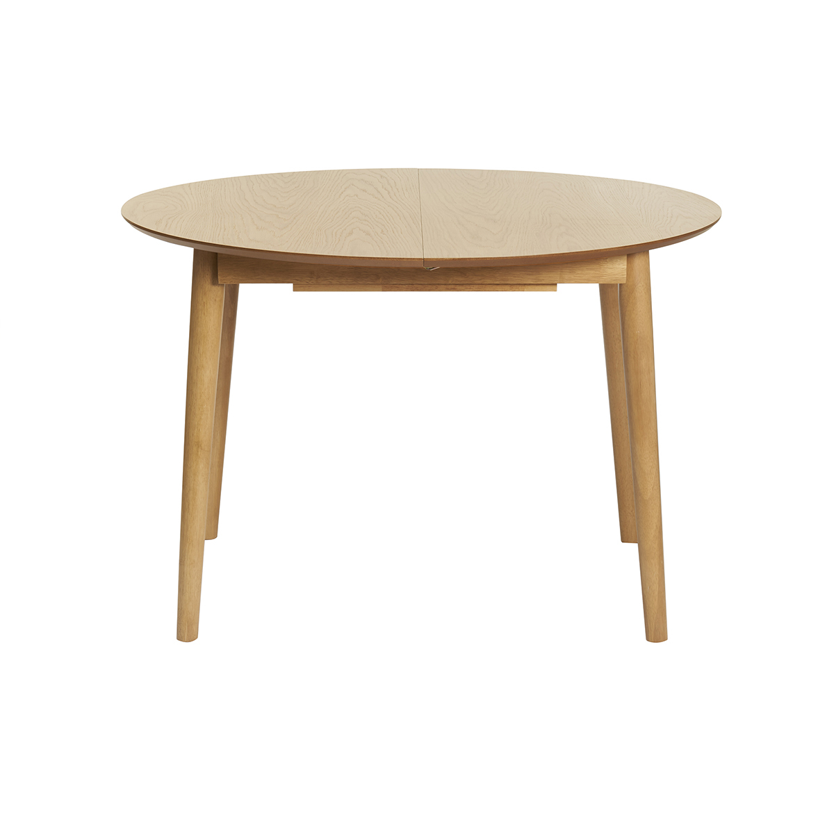 Table extensible rallonges intégrées ronde en bois clair chêne L115-154 cm EGO chêne clair, MILIBOO